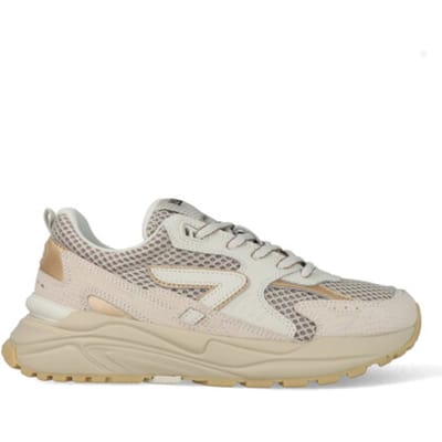HUB Grid-w Sneakers Dames - Leren Sneaker - Beige - Maat 37