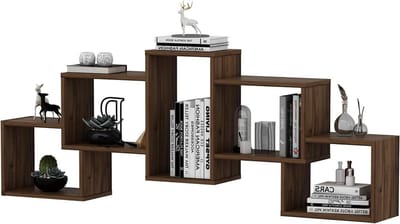 Moderne Wandplank voor Boeken en Decoratie, Hangrek voor Woonkamer, Eikenhout Afwerking
