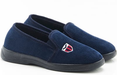 Damart - Pantoffels van ribfluweel - Heren - Blauw - 44