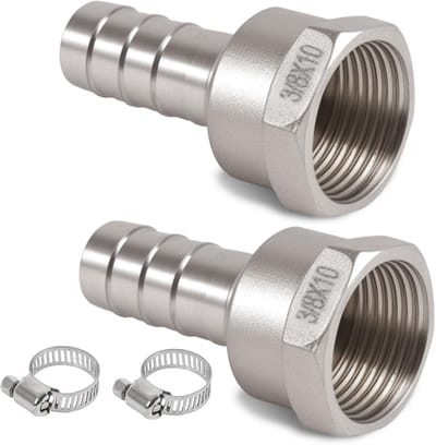 Dailygoods- Slangkoppeling 10 mm - Roestvrij staal - Slangverbinding - Afdichtingsprestaties - Duurzaam - Eenvoudige installatie