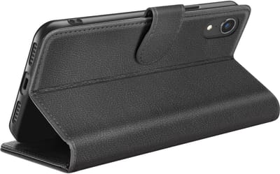 Zanae, Hoesje geschikt voor iPhone XR - Wallet Case met Stand & Magneetsluiting, Zwart