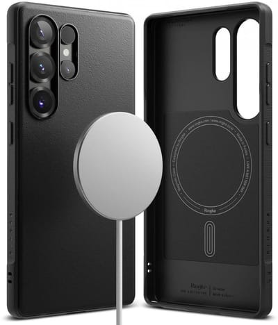 Ringke Onyx Magnetic | Hoesje Geschikt voor Samsung Galaxy S25 Ultra | Compatibel met MagSafe en Qi2 | Back Cover Flexibel TPU | Zwart