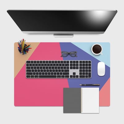 Bureau-onderlegger geometrisch design 60x40 cm vinyl bescherming