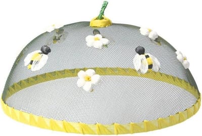 Ronde Voedselbeschermer met Bijen- en Bloemendecoratie