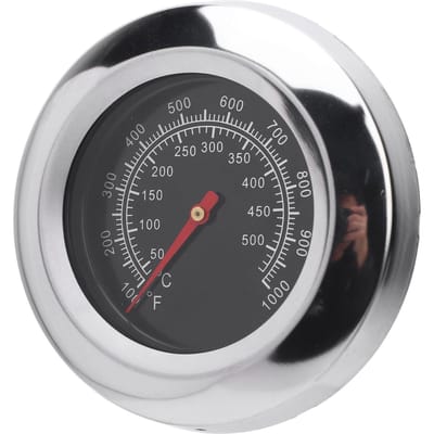 Roestvrijstalen BBQ Temperatuurmeter Thermometer met 76mm Wijzerplaat M10 Schroefdraad en Vleugelmoer Oven black