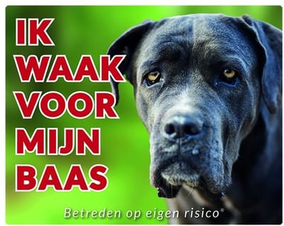 Cane Corso Waakbord - Ik waak voor mijn baas