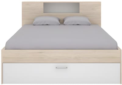 Vente-unique Bedframe hout natuurlijk licht, wit 160 x 200 cm