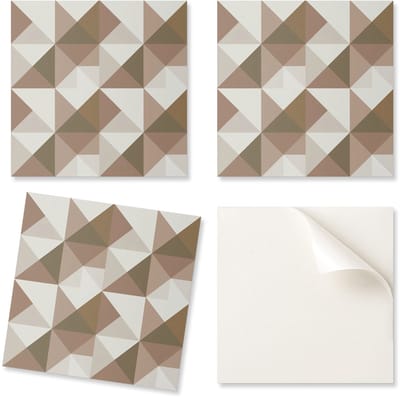 Set zelfklevende PVC-tegels in de vorm van geometrische driehoeken 9x30x30 cm