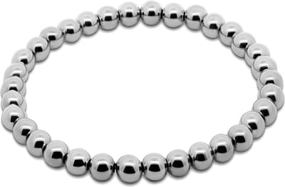 CO88 Collection - 8CB-91339 - stalen kralenarmband vrouwen - 6 mm - zilverkleurig