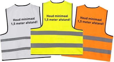 Hesje 1,5 meter afstand houden (5 pack) - Veiligheidsvest - Afstand Hesjes - 5 pack oranje hesjes