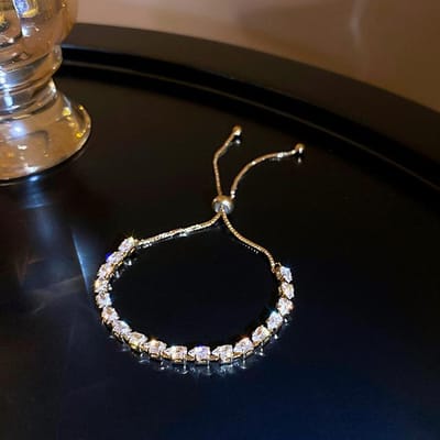 2022 Nieuwe 14K Vergulde Geometrische Zirkoon Armband Voor Vrouwen Meisje Accessoires Koreaanse Mode-sieraden Aaa Zirkoon Party Gift 16cm goud