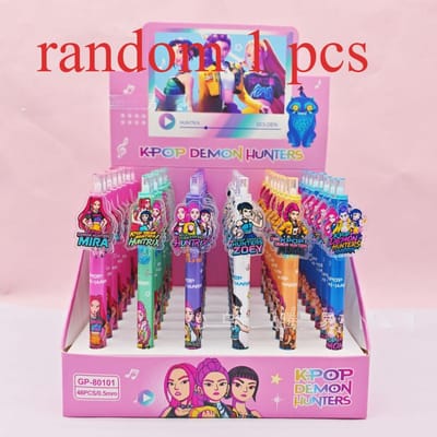Nouveau Groupe de Filles Chasseuses de Démons K-pop Stylo Neutre Type Clic Stylo Signature Étudiant Autocollant Acrylique Ingénieux Dessin Animé
