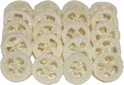 Natuurlijke Loofah Plakjes - Zeep Maken - Badkamer Organisatie - 100% Natuurlijk Materiaal - 20 Stuks - Wit