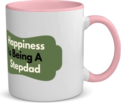 Akyol - happiness is being a stepdad koffiemok - theemok - blauw - Papa - de liefste stiefvader - vader cadeautjes - vaderdag - verjaardag - geschenk - kado - 350 ML inhoud