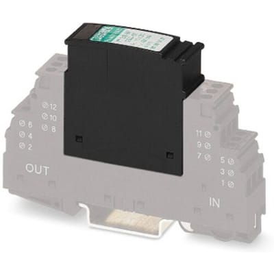 Phoenix Contact 2839570 PT 2X2-HF-12 DC-ST Insteekbare overspanningsafleider Set van 10 stuks Overspanningsbeveiliging voor: Verdeelkast 10 kA 10...