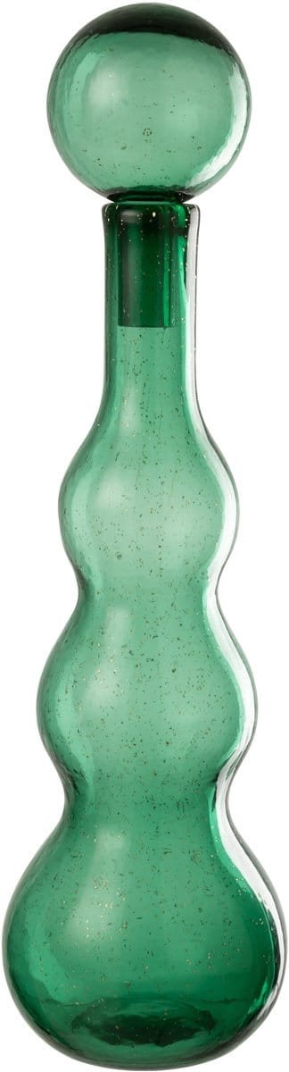 J-Line decoratie Fles + Stop Carol - glas - groen - large