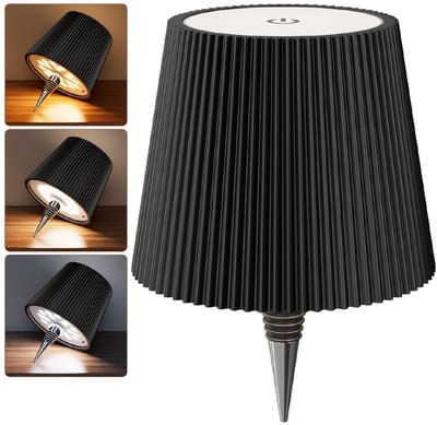 GELLDG LED-tafellamp in flesvorm - Oplaadbaar - 3 instelbare kleurtemperaturen - Aanraakschakelaar - Water- en stofbestendig - Draadloze tafellamp - Geschikt voor restaurants, slaapkamers, tuinen en bars - Zwart