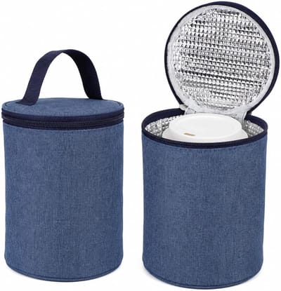Thermotas voor Soepbekers - 2 Stuks - Compacte Koeltas voor Eten en Drinken - Geïsoleerde Lunchtas met Handvat voor Onderweg en Babyflessen - 12x16 cm