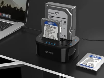 ORICO - Externe Dual Harde schijf Backup / Clone / Docking Station voor 2'5" en 3'5" SATA HDD/SSD - USB3.0