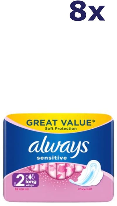 Always Sensitive Maandverband Ultra Long - 8x12st - Voordeelverpakking