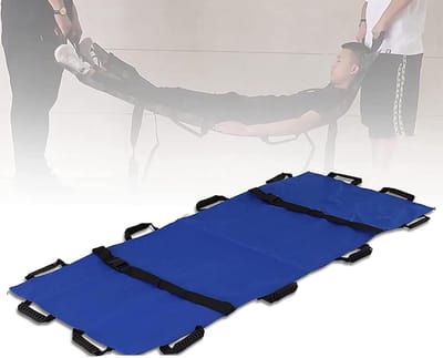 Draagbare brancard - Zachte transport - Hulpverlening thuis - 12 comfortabele handgrepen - 180 x 70 cm - Zwart