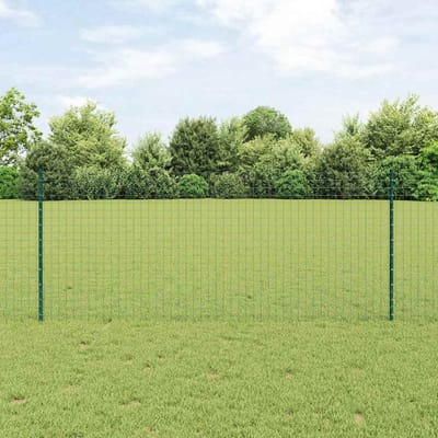 vidaXL - Euro-hek - met - palen - 25 - x - 1 - m - PVC-Coated - Staal - Groen - Mesh