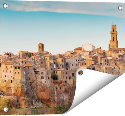Gards Tuinposter Oude Stad in Toscane, Itali� - 50x40 cm - Tuindoek - Tuindecoratie - Wanddecoratie buiten - Tuinschilderij