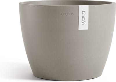 Ecopots Stockholm 31 - Taupe - Ø31 x H23,5 cm - Ronde taupe bloempot