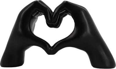 Daity 1 stuk - Hartvormig handsculptuur - klein ornament voor de slaapkamer van een meisje - schattige decoratie voor op een plank in huis - bureaubeeldje - liefdesdecoratiegeschenk (13,5*7,5*3 cm)