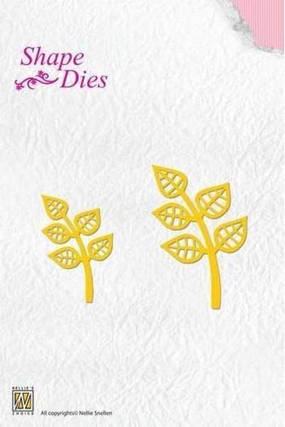 SD046 Snijmal Nellie Snellen - Shape die leaves - bladeren - open blad - 2 stuks 6,5 x 3,5 cm en 5 x 3 cm