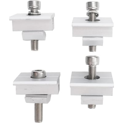 4 PCS Support Panneau Solaire Pinces Centrales Argent Acier Léger 35mm Pinces Panneau Solaire pour Camping-car white