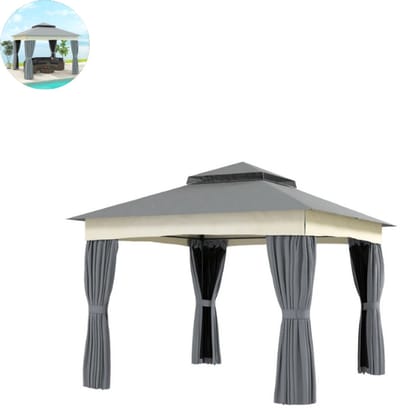 Partytent opvouwbaar - Paviljoen - 3 x 3 m - Easy up - Waterdicht - met Zijwanden - Weerbestendig - Donkergrijs