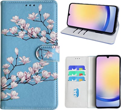 Hoesje geschikt voor Samsung Galaxy A25 Bookcase met blossom bloemen print