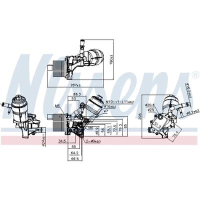 Olie radiator, motorolie NISSENS 91161