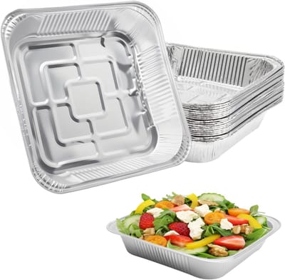 Aluminium Grillkommen Set van 30 Stuks, 20 cm, Ovenbestendige Schalen voor BBQ, Bakken en Picknicks, Geschikt voor Air Fryer en Gas- of Houtskoolgrill