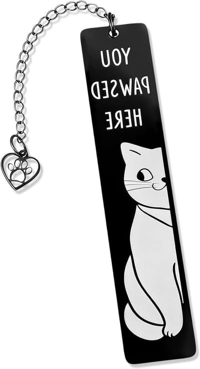 Unieke metalen boekenlegger voor kattenliefhebbers, gepersonaliseerde boekenaccessoires en cadeau-ideeën voor vrouwen