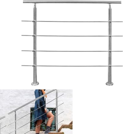 RVS Handgreep - Trapleuning Balustrade - Veiligheid Verhoging - Weerbestendig Materiaal - 180 cm Lengte - Zilverkleurig