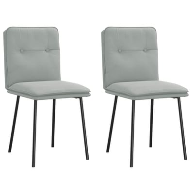 vidaXL - Eetkamerstoelen - 2 - st - fluweel - lichtgrijs