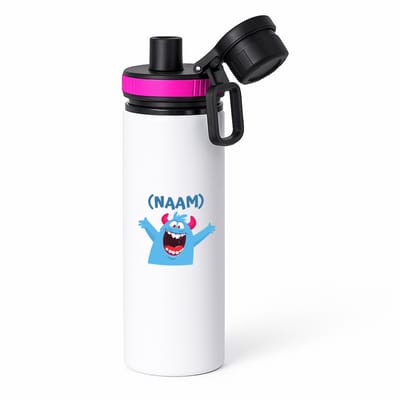 Hacebo® - Blauwe monster waterfles met draaidop roze - Monster - kinderen - leuk cadeau voor mijn kind - verjaardagscadeau - kado - gift - vriendelijke monster - water fles - 850ML