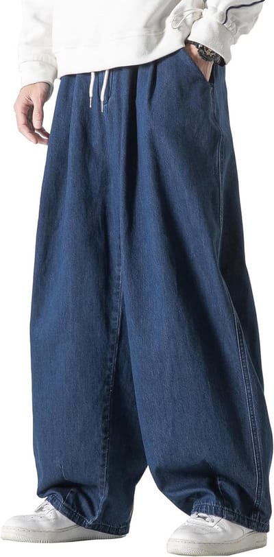 Baggy Spijkerbroek Heren Loose Fit Joggingbroek Streetwear Cargo Stijlvol Gedrukt