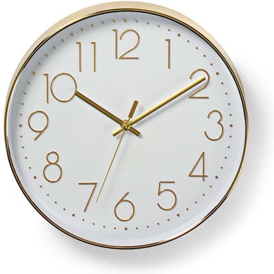 Nedis Easy To Read Numbers - clock - quartz - wall mountable - 30 cm - gold