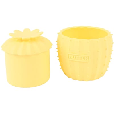 Pot à Beurre avec Couvercle Ligne d'Eau Silicone Résistant à la Chaleur Garde-Beurre pour Cuisine Vert Foncé jaune
