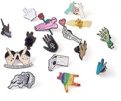 Pandahall Set met verschillende thema-legering, emaille broches