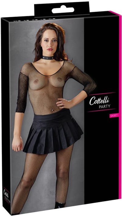 Cottelli Collection – Geplooide Mini Rok voor een Spannende Uitstraling Tijdens Feestjes – Maat S – Zwart