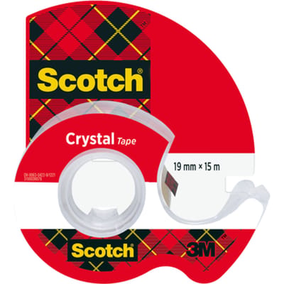 Plakband Scotch Crystal 600 19mmx15m transparant  + handdispenser