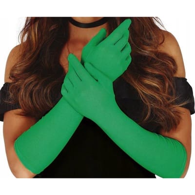 Gants Longs Verts Soirée Années 20 Rétro Dame Carnaval Bal 42Cm