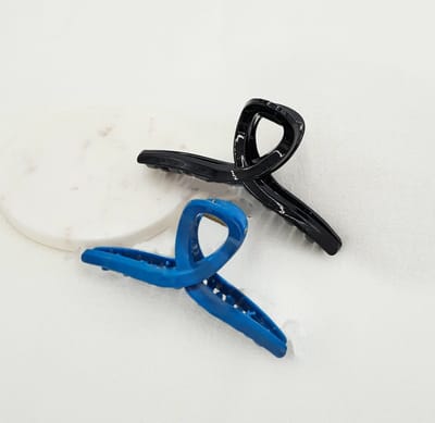 Leuke mooie Spiraal haarklep groot|Youhomy accessoires hairfashion/ haarklemmen set/ Hairclaws clips -sierklep handige haarklem -2 stuks kleuren: ZWART,BLAUW| Moederdag cadeau| Valentijnsdag cadeau