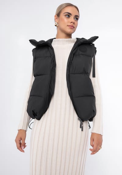 Wittchen Dames Oversized Gewatteerd Vest Zwart Polyester