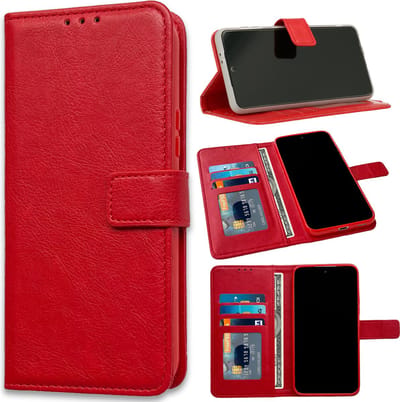 HB Hoesje Geschikt voor Samsung Galaxy S20 FE - Rood - Portemonnee Book Case - Pasjeshouder en Magneetlipje