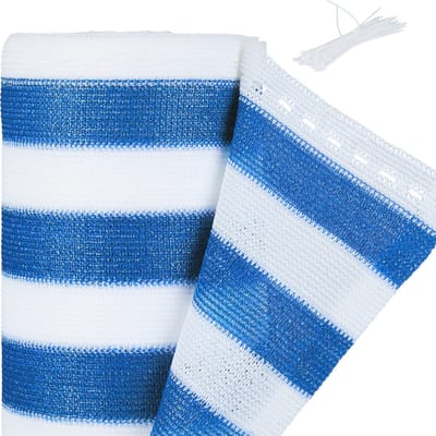 zichtbreeknet - 1,8 x 15 m - gestreept HDPE - uv-gestabiliseerd - blauw-wit